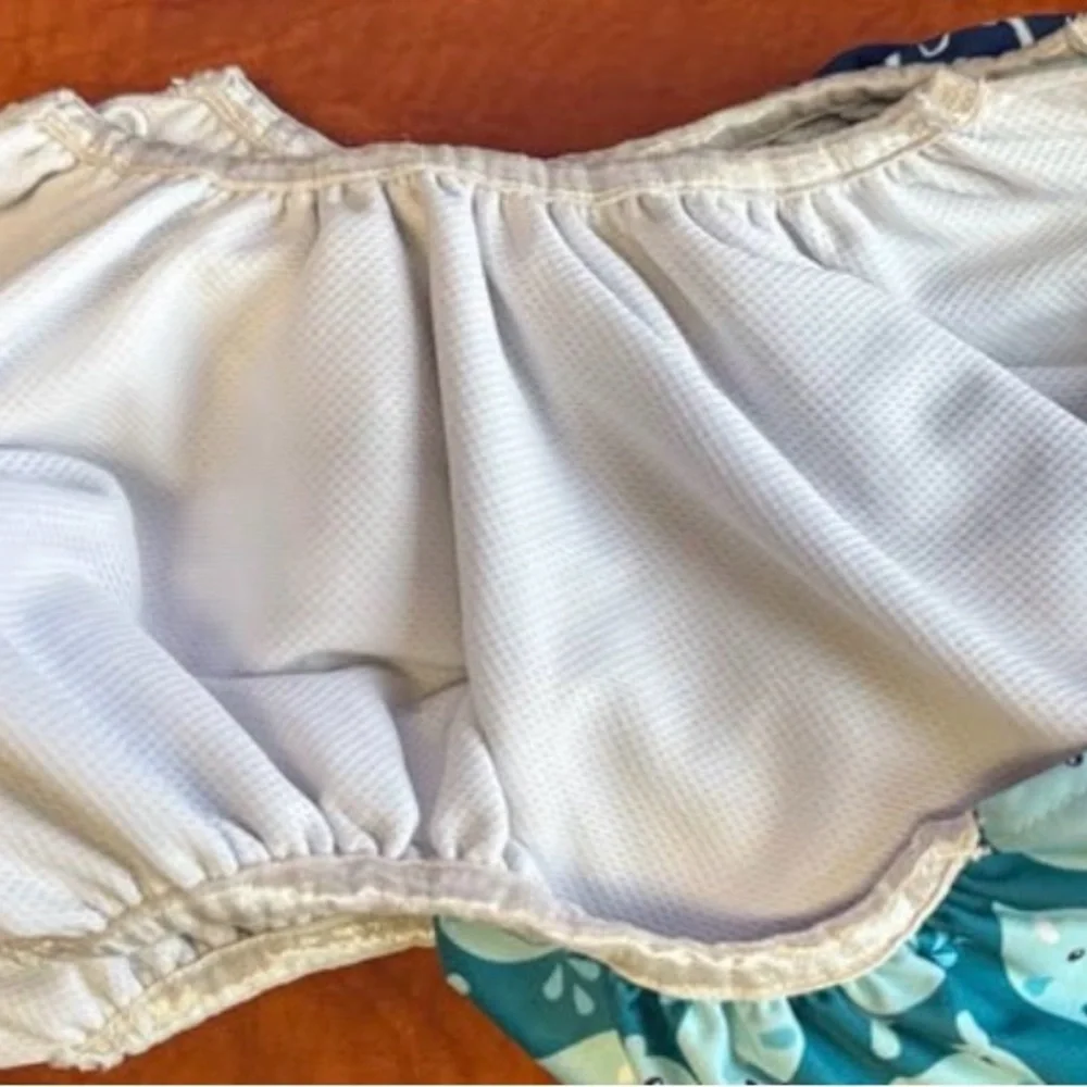 Ocean Print Kids Diaper Covers - Teal and Navy